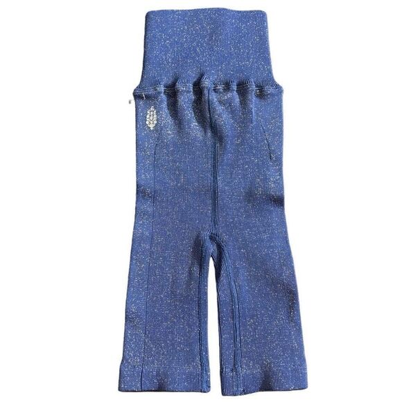 Free people happiness runs biker shorts blue indigo lurex M / L NEW - Picture 6 of 16